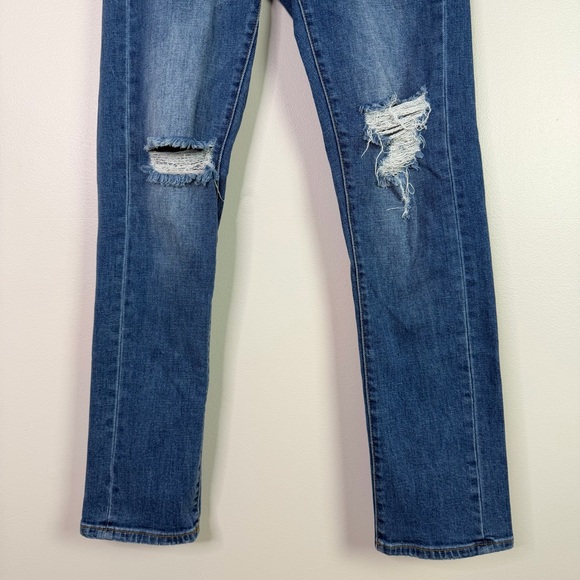 Pilcro Slim Boyfriend Crop Distressed Blue Jeans - Picture 5 of 14